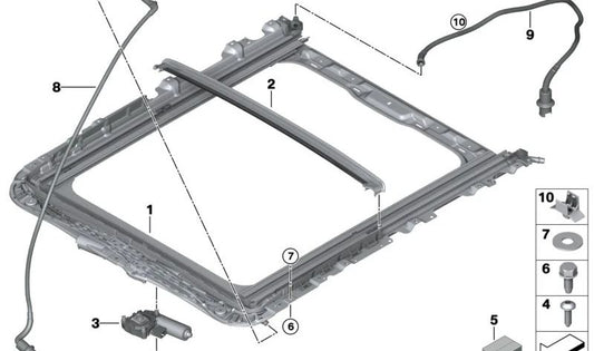 Panoramic roof frame OEM 54107011154 for BMW G21, G28. Original BMW.