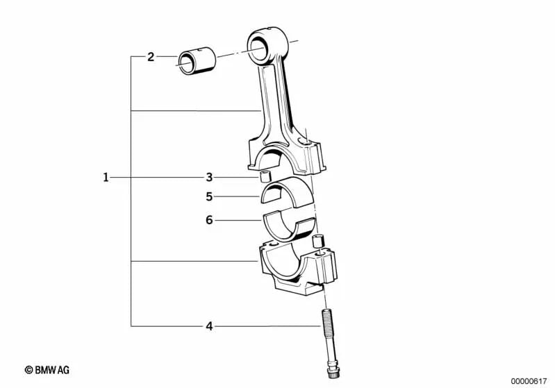 Cojinete de Biela para BMW Serie 3 E30, Serie 5 E28, E34 (OEM 11241274419). Original BMW