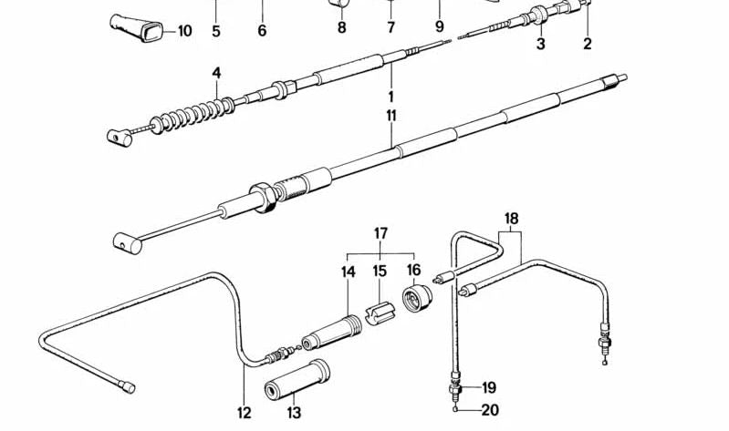 Cable de arranque OEM 32731242593 para BMW Motorrad {R75/5, R60/5, R50/5, R80/7, R100/7, R100RS, R100RT, R90S, R65, R45}. Original BMW.