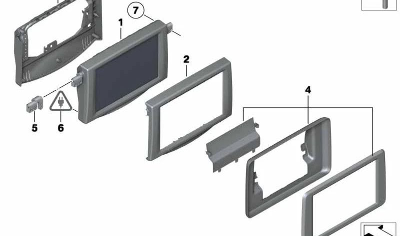 Monitor trasero para BMW Serie 7 F01, F02, F04 (OEM 65509268704). Original BMW