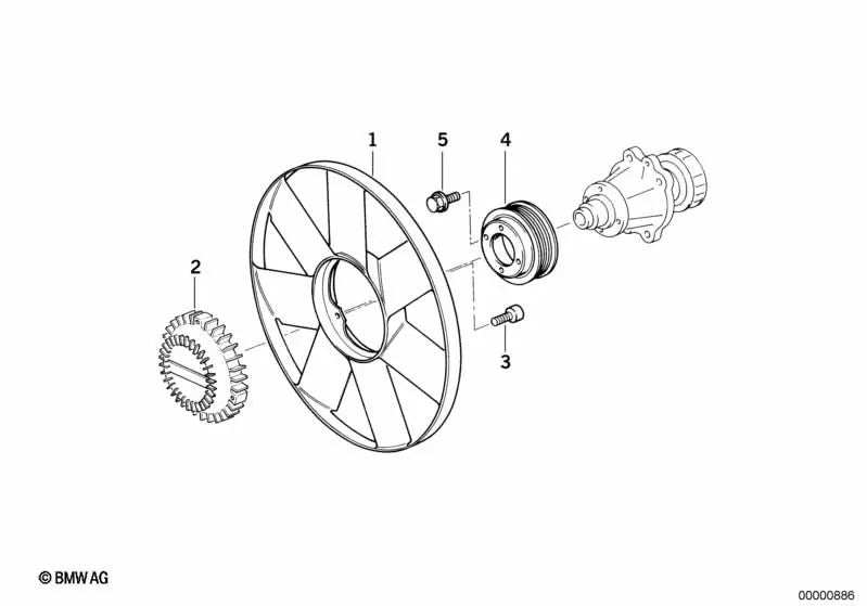 Polea para BMW Serie 3 E36, Serie 5 E34, E39, Serie 7 E38 (OEM 11512246129). Original BMW