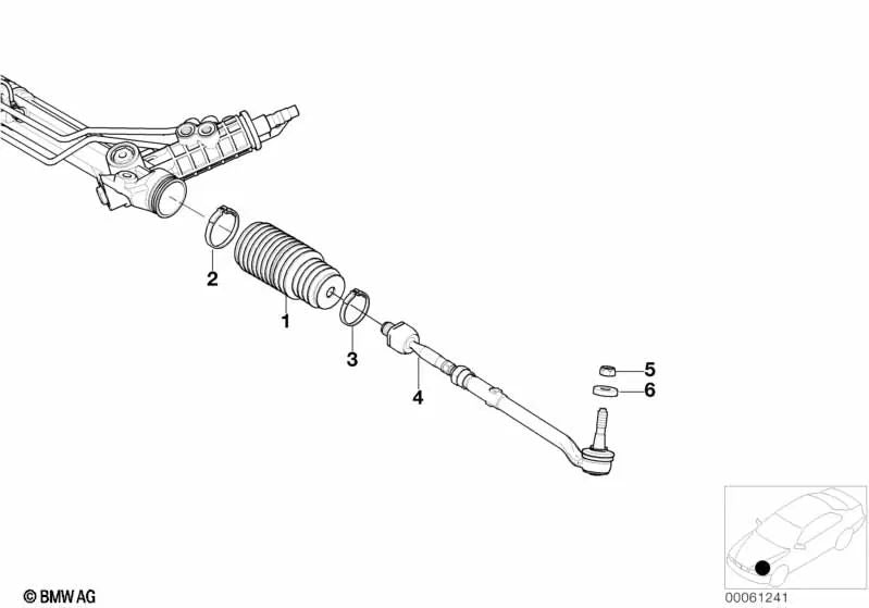 Barra de Dirección para BMW Z8 E52 (OEM 32211096988). Original BMW