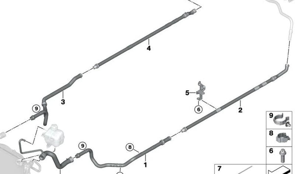 Clip para BMW i I01, I01N (OEM 17128604921). Original BMW