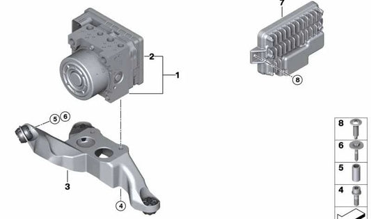 DSC-Steuergerät-Reparatursatz für BMW 2er F45, F46, i-Serie I01, X1-Serie F48, X2-Serie F39 (OEM 34525A374B6). Original BMW