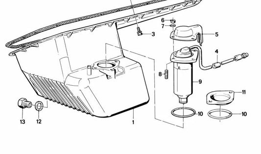 Oil pan for BMW 3 Series E30, 5 Series E34 (OEM 11132242194). Genuine BMW.