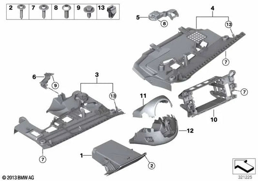 Compartimento plegable lado del conductor para BMW F10, F11 (OEM 51459206033). Original BMW