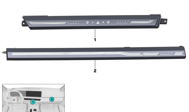 Armaturenbrett-Touchpanel für BMW 5er G60, G61, G68 (OEM 61315B35118). Original BMW