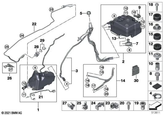 Passive SCR reservoir for BMW F22N, F23N (OEM 16197407239). Original BMW