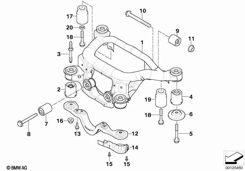 Amortiguador de vibraciones para BMW Serie 3 E46 (OEM 33306769538). Original BMW.