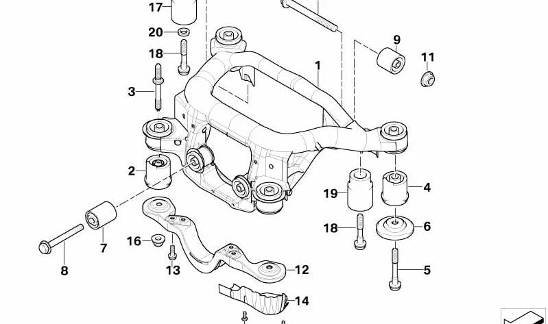 Amortiguador de vibraciones para BMW E46 (OEM 33316756947). Original BMW