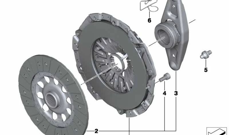 Clutch Disc for BMW E82, E88, E90, E91, E92, E93, E60, E61, E85, E89 (OEM 21207585385). Original BMW