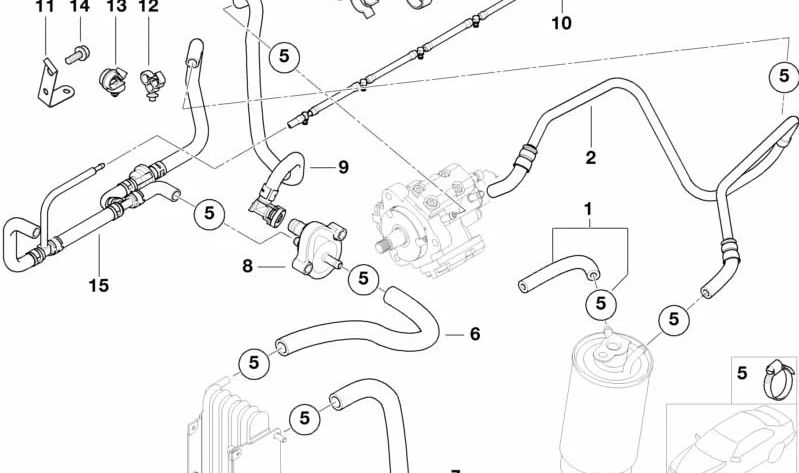 Limitador de presión para BMW Serie 3 E46 (OEM 13537787538). Original BMW.