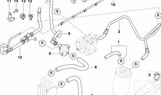 Soporte para Manguera para BMW Serie 3 E46, X3 E83 (OEM 13537786575). Original BMW