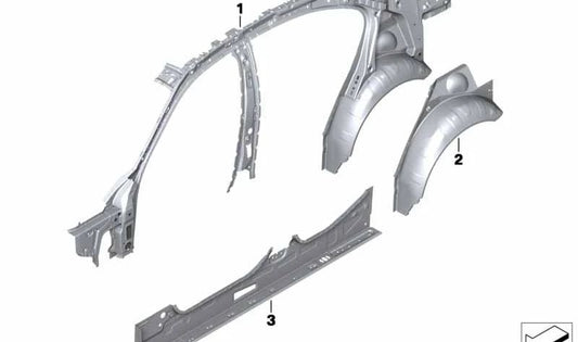 Salve as etapas das costas esquerdas OEM 41218060225 para BMW F80. BMW original.