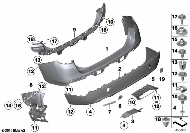 Catadióptrico derecho para BMW E84 (OEM 63212990864). Original BMW