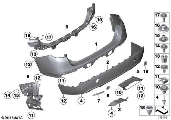 Revestimiento del parachoques trasero inferior para BMW E84 (OEM 51122993570). Original BMW.