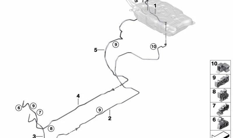 Tubería de aire de enjuague trasera para BMW X3 G01, G01N (OEM 16137404146). Original BMW