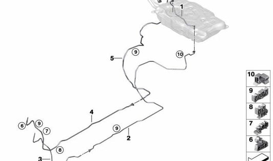 Tubería de aire de enjuague trasera para BMW X3 G01, G01N (OEM 16137404146). Original BMW