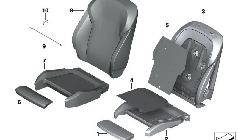 Tejido de Distancia Respaldo para BMW Serie 4 G22, G23, G26, X3 G01, X4 G02 (OEM 52107430095). Original BMW