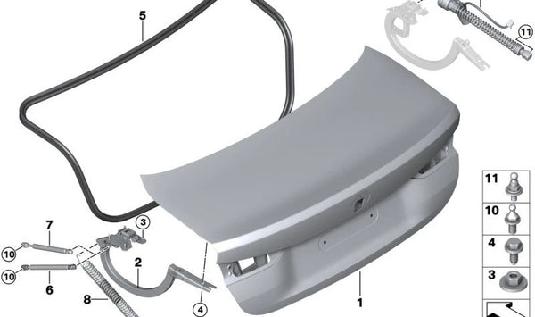 Accionamiento de husillo para portón trasero BMW Serie 4 G22, G82 (OEM 51247487636). Original BMW