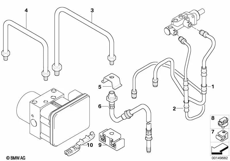 Rohr mit Druckschlauch für BMW Z4 E85, E86 (OEM 34326774387). Original BMW.