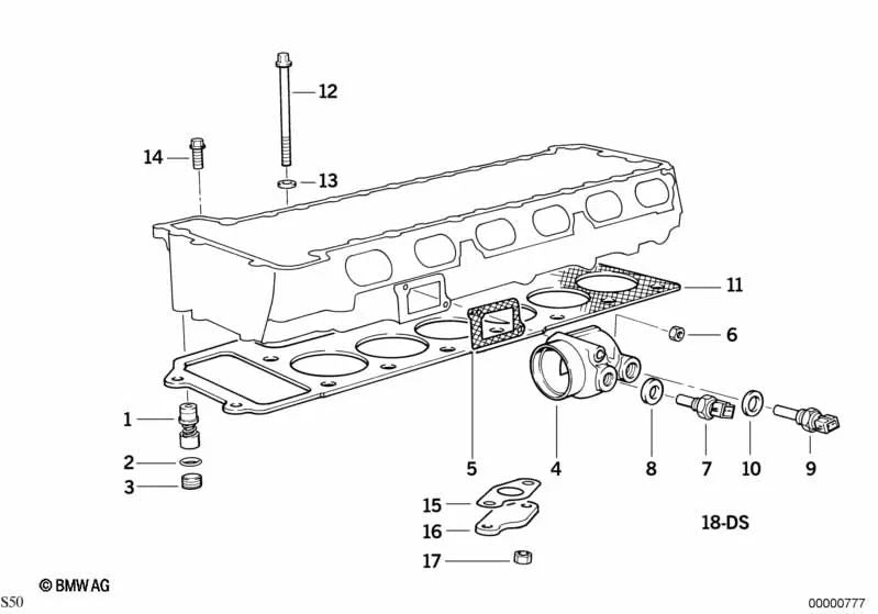 Tapa de cierre para BMW Serie 3 E36 (OEM 11721402416). Original BMW