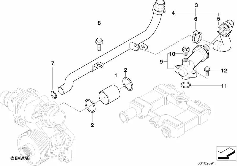 Tubo de retorno para BMW E38 (OEM 11532249261). Original BMW.