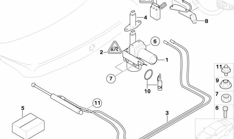 Juego de piezas pequeñas para BMW Serie 7 E65, E66 (OEM 51247202869). Original BMW