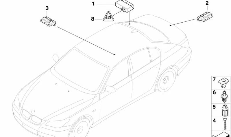 Unidad de control acceso confort para BMW Serie 5 E60, E61, Serie 6 E63, E64, X5 E70, X6 E71 (OEM 61359134707). Original BMW.