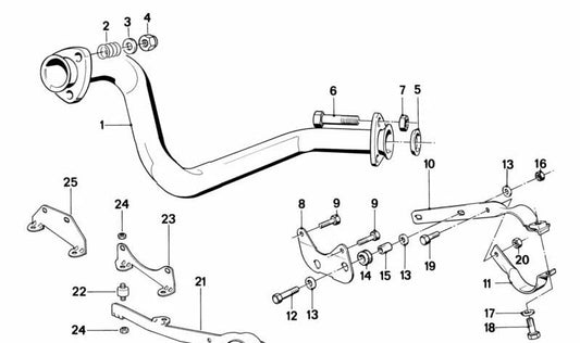 Soporte metálico para BMW Serie 5 E28 (OEM 18211177964). Original BMW