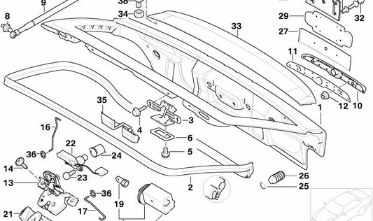 Trava de porta-malas para BMW (OEM 51248197493). BMW original