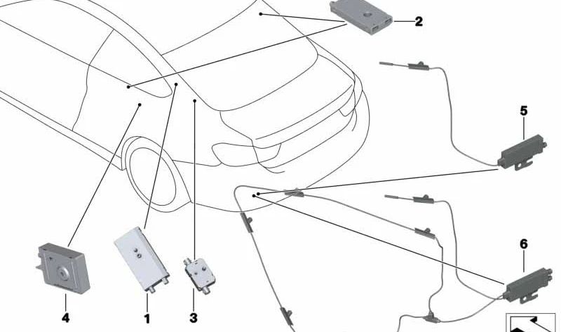 Amplificador TV/DAB para BMW Serie 4 F33, F83 (OEM 65209273672). Original BMW