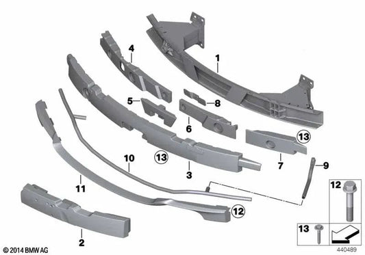 Soporte parachoques delantero inferior para BMW Serie 3 E92N, E93N (OEM 51118054461). Original BMW