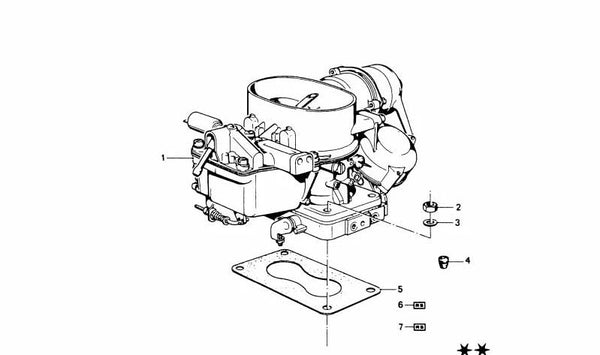 Juego de juntas para carburador para BMW E21, E12 (OEM 13111258880). Original BMW