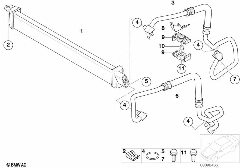 Fastening screw for BMW E81, E82, E87, E87N, E88, F20, F20N, F21, F21N, F22, F23, F87N, E36, E46, E90, E90N, E91, E91N, E92, E92N, E93, E93N, F30 , F30N, F31, F31N, F34, F35, F35N, F80, F80N, F32, F33, F36, F82, F82N, F83, F83N, E34, E39, E60, E60N,