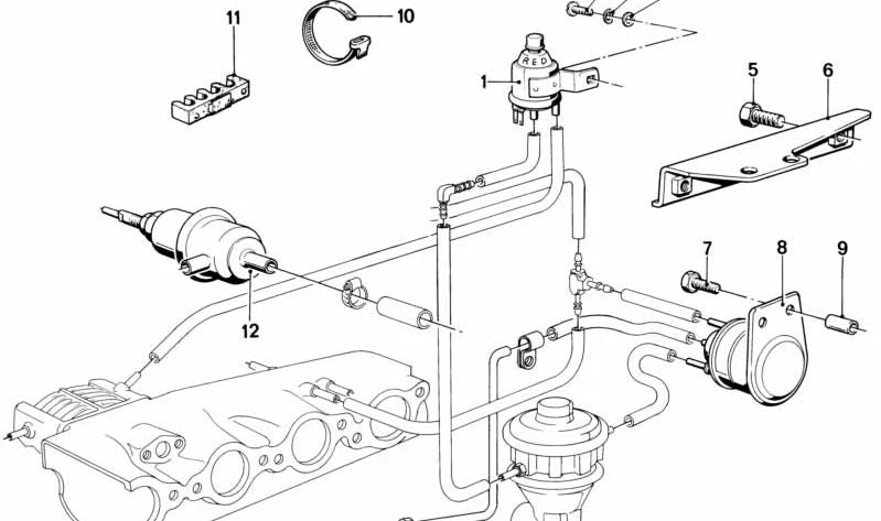 Negative Pressure Limiter for BMW E12, E24, E23 (OEM 11741260976). Original BMW