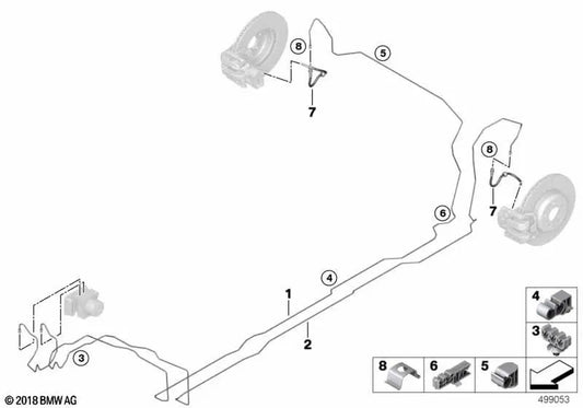 Rohrleitung para BMW Serie 3 G20, G20N (OEM 34306893953). Original BMW