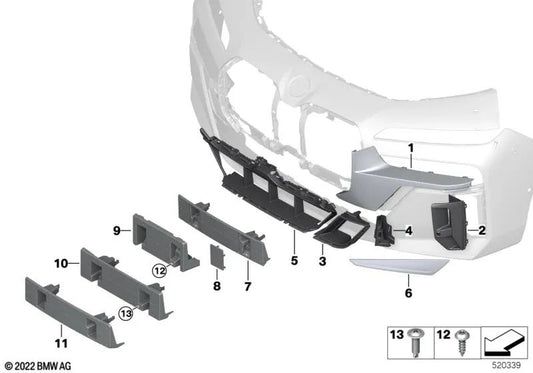 Supporto di registrazione frontale per la serie BMW 7 G70 (OEM 51138081529). BMW originale.