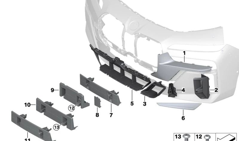 Front registration support OEM 51135A62A45 for BMW G70. Original BMW.