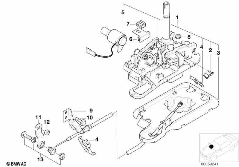 Cable silenciador para BMW Serie 3 E46 (OEM 25161422981). Original BMW