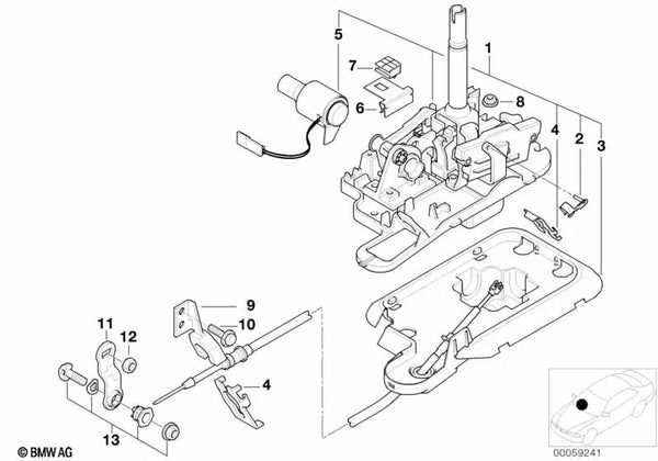 Cable silenciador para BMW Serie 3 E46 (OEM 25161422981). Original BMW