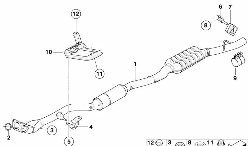 Placa de soporte para BMW E60N, E61N (OEM 18207571471). Original BMW