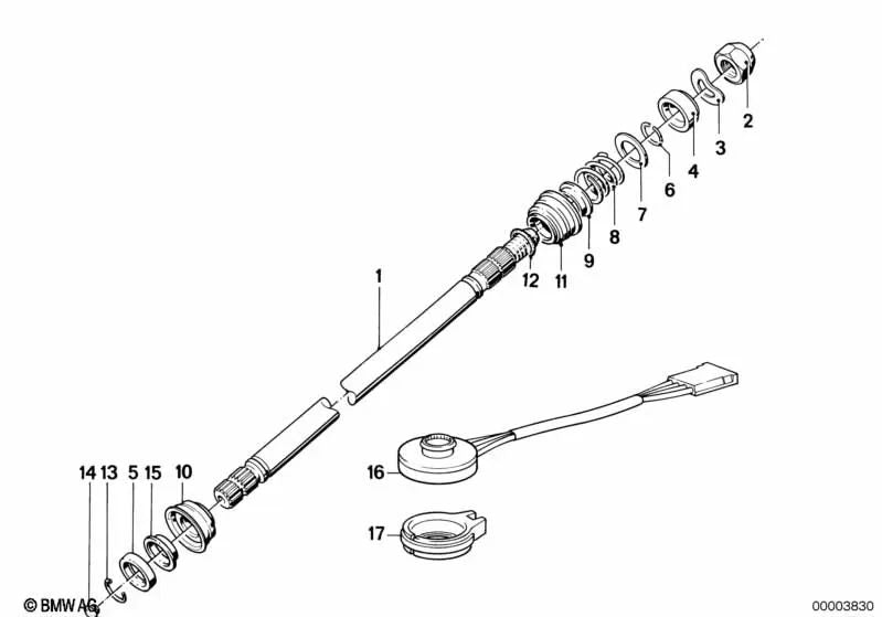 Rodamiento del eje de dirección para BMW E30, E28 (OEM 32311155303). Original BMW