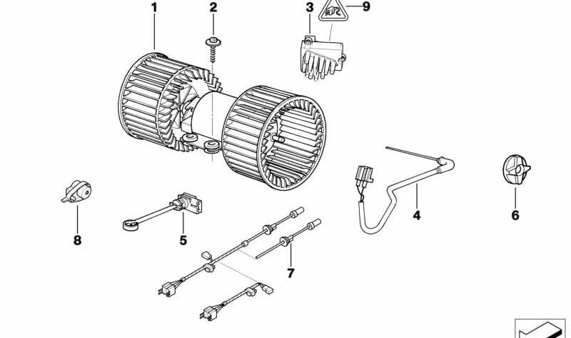 Ventilador para BMW Serie 5 E39, X5 E53 (OEM 64118382305). Original BMW