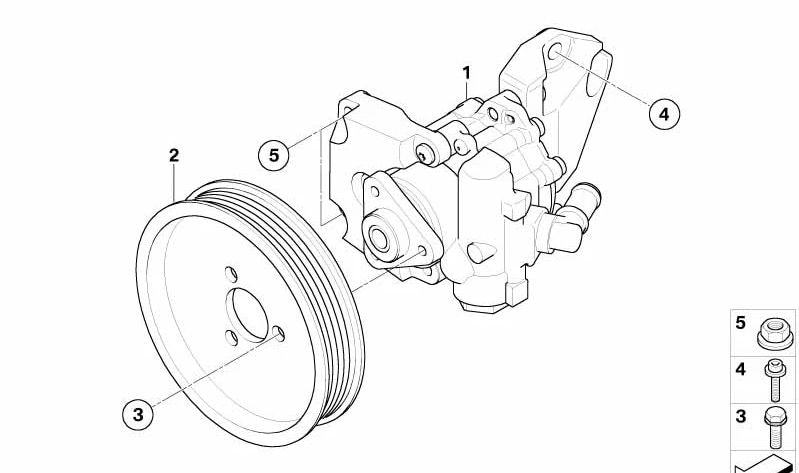 Bomba de dirección asistida OEM 32416759213 para BMW E65 (Serie 7). Original BMW.