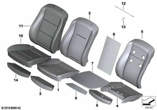 Multifunktionaler Ledersitzbezug für BMW 7er E65, E66 (OEM 52107153304). Original BMW