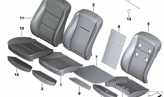 Funda de asiento multifunción en cuero OEM 52107146137 para BMW E65, E66. Original BMW.