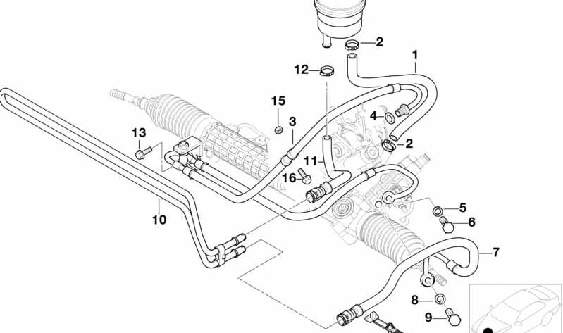 Tubo de presión para BMW Serie 3 E46 (OEM 32416774215). Original BMW