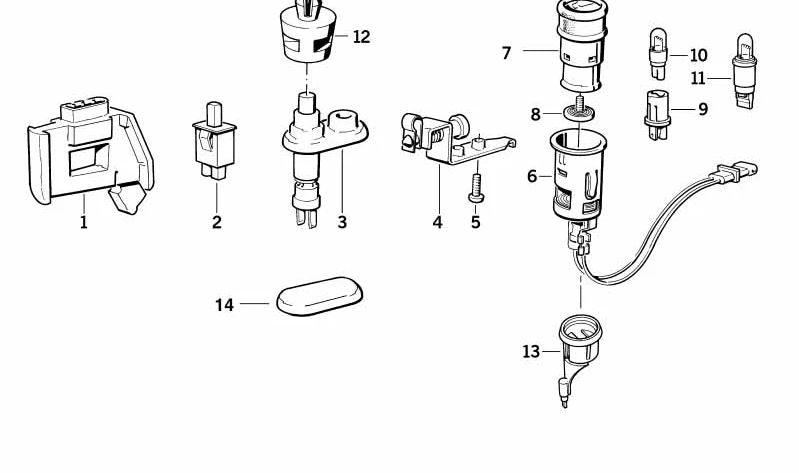 Enchufe Encendedor para BMW E36, E34, E32 (OEM 61348350958). Original BMW