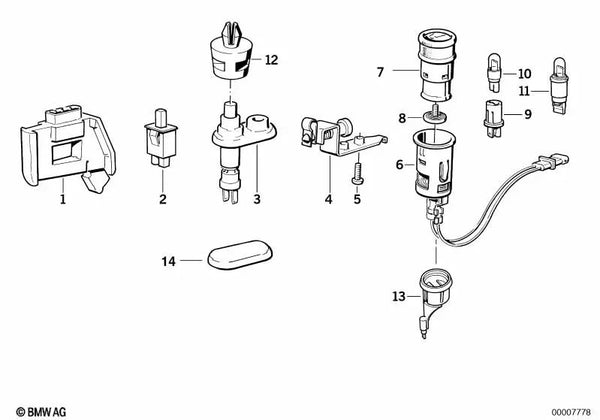 Interruptor de traba para BMW Serie 7 E32 (OEM 61311382970). Original BMW.